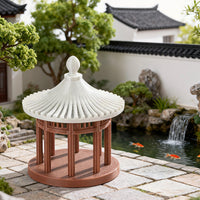 Chinese Style Round Pavilion Miniature Model for Micro Landscape Bonsai Decor