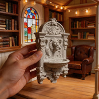 Mini European Classical Lion Head Wall Fountain Relief Decor