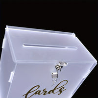 Frosted Acrylic Wedding Card Box with Lights for Reception, Collectible Envelope Storage Box, Disassembly Storage Box