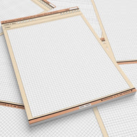 B5 Tear-Off Lined/Grid Notebook for Students, Aesthetic Design