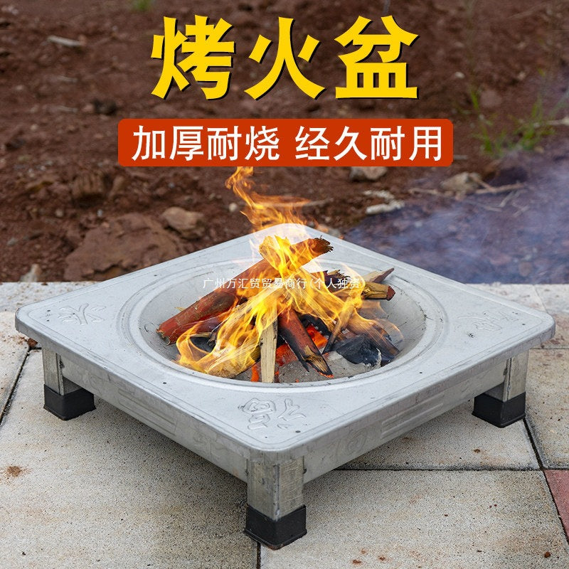 Outdoor Charcoal Fire Pit BBQ Grill Brazier for Camping Patio Heating