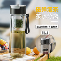 Tritan High-Temperature Resistant Tea Infuser Water Bottle with Magnetic Tea-Water Separation, Large Capacity