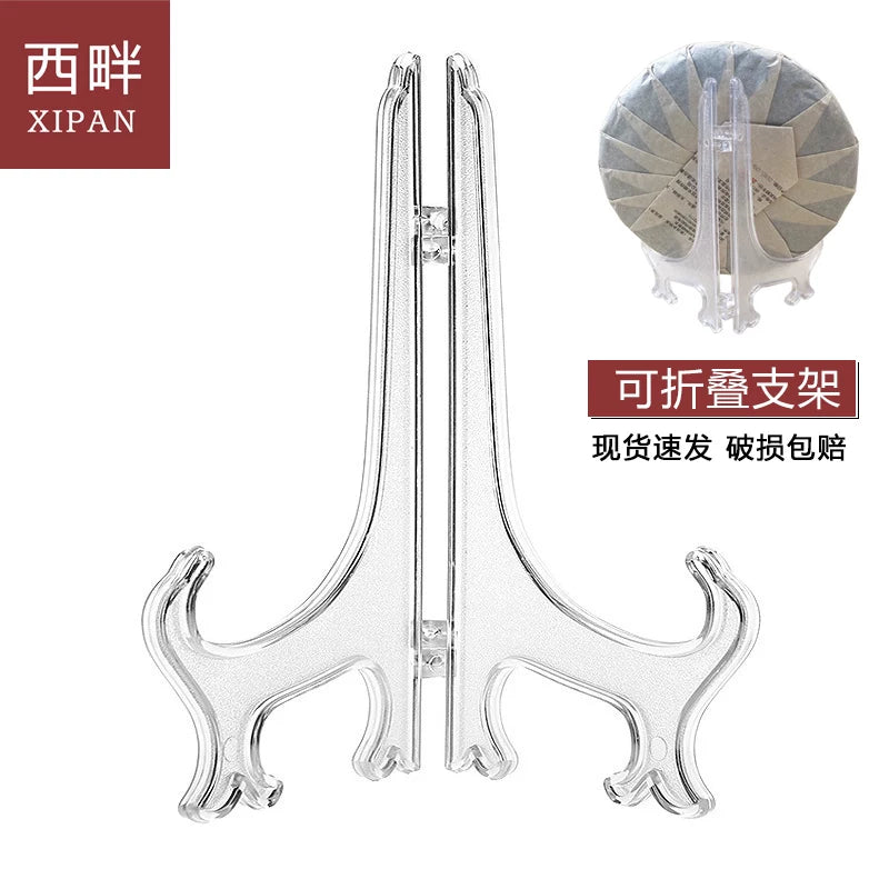 Clear/Black Plastic Display Stand for Plates, Plaques, Photos, and Small Art