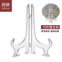 Clear/Black Plastic Display Stand for Plates, Plaques, Photos, and Small Art