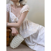 WalkinDark French Holiday Tencel Embroidered Wide-Leg Pants Set with Camisole Top
