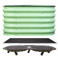 Mobile Metal Raised Garden Bed Planter Box for Outdoor Balcony Patio