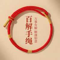 Handwoven Red String Bracelet with Auspicious Knots for Couples