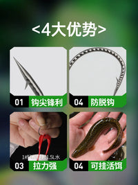 Upgraded Wacky Rig Worm Hooks for Bass Fishing, Barbed Offset Hooks for Soft Lures