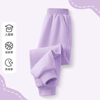 Kids' Solid Color Jogger Sweatpants for Boys and Girls, Spring/Autumn Thin or Fleece-Lined Options