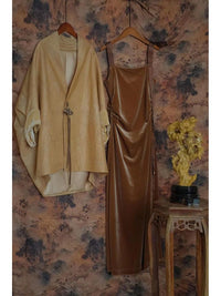 New Chinese Style Velvet Camisole Dress Set for Women