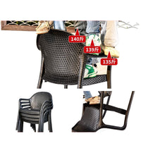 Outdoor Carbon Steel Patio Folding Round Table and Chairs Set with UV Protection