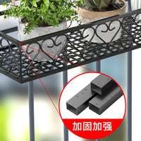 Balcony Railing Hanging Planter Rack - Double-Layer Iron Art Shelf for Indoor Plants & Succulents