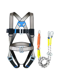 Full Body Safety Harness with Lanyard for High-Altitude Work, European Standard