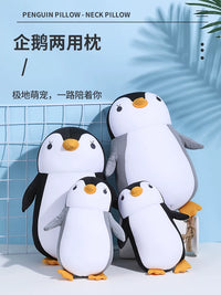 2-in-1 Penguin Convertible U-Shaped Neck Pillow for Travel