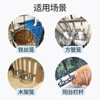 Pet Stainless Steel Hanging Bowl for Cages - Anti-Tip Food and Water Feeder