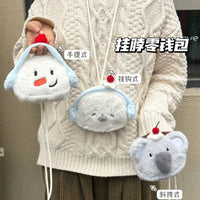 Cute Snowman Coin Purse with Lanyard - Girls' Card Holder & Portable Storage Bag