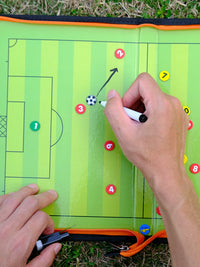 Portable Zippered Football Coaching Tactic Board with Magnetic Pieces and Pen for Training & Match Demonstrations