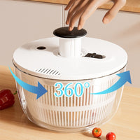 Press-Type Vegetable Spinner and Salad Dryer with Large Capacity