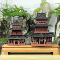 Miniature Mountain Pavilion Micro Landscape Ornament for Aquariums and Bonsai