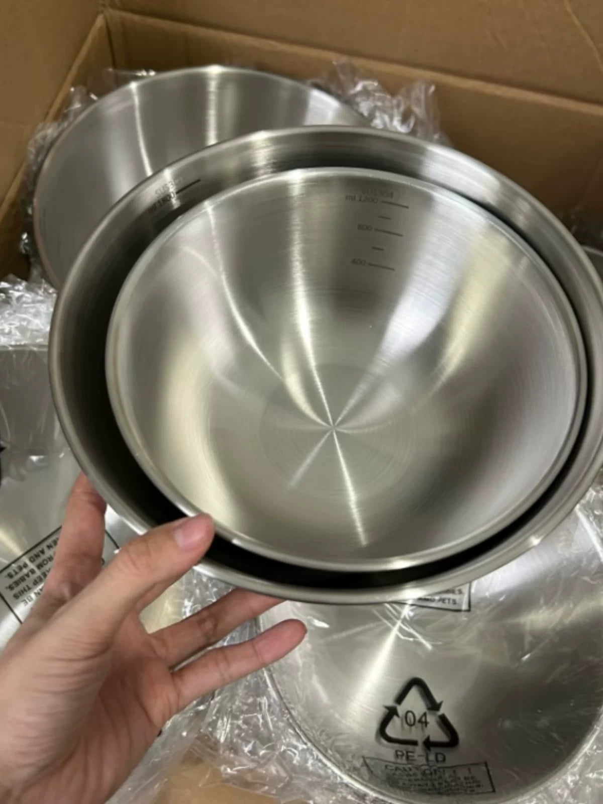 Yinuo Kitchen 304 Stainless Steel Mixing Bowl for Baking, Salad, and Food Prep