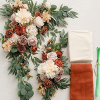 Wedding Arch Floral Arrangement Set with Artificial Flowers and Oxford Cloth Decor