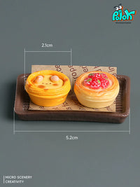 Miniature Dessert Blind Bag Play Food Set with Plates and Cutlery