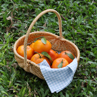 Handwoven Watermelon Basket Wicker Picnic Shopping Basket Fruit Picking Hamper
