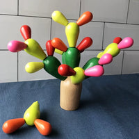 Montessori Cactus Stacking Blocks for Toddlers, Educational Interlocking Balance Toy for Early Learning