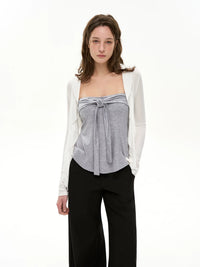 HEYABC Ruffle Cardigan and Bandeau Top Set for Women, Long Sleeve, Cool Touch, Versatile