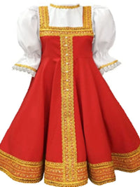 Halloween Kids Russian Folk Costume for Girls - Festival Party Stage Performance Outfit