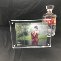 Acrylic Magnetic Photo Frame Clear Display Stand for Photos, Signs, and Price Tags
