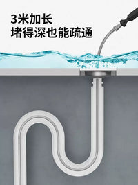 Household Drain Cleaning Tool for Kitchen Sinks, Toilets, and Floor Drains, Hand-Cranked Unblocking Tool