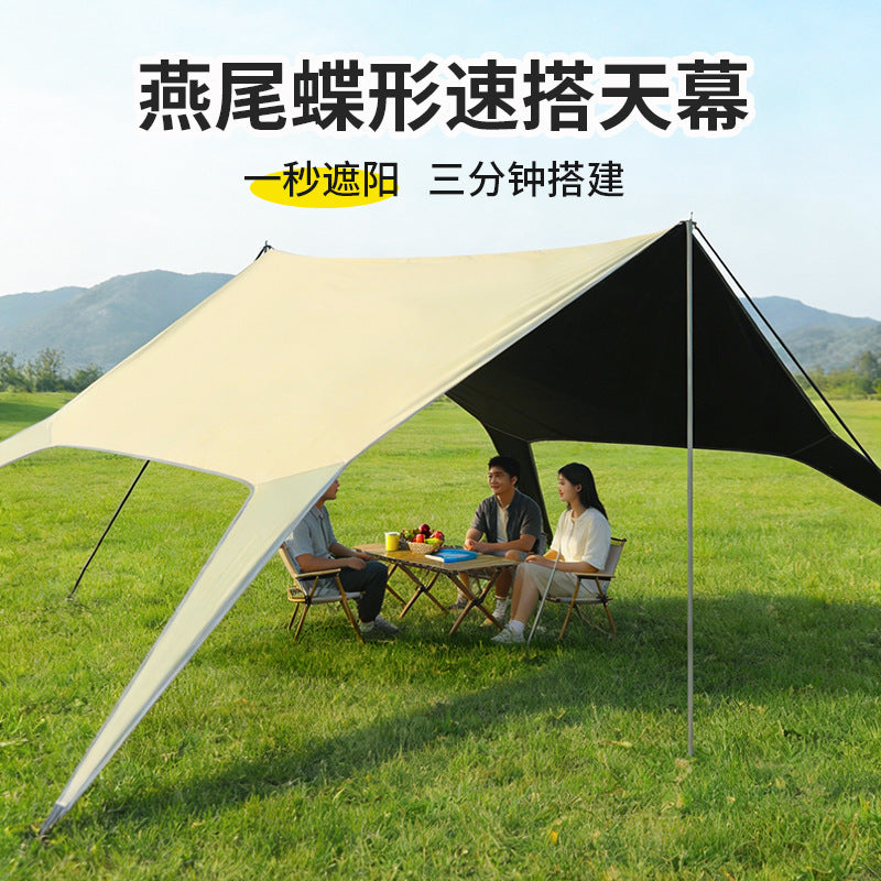 Outdoor Camping Octagonal Tarp with UV Protection and Waterproofing, Quick Setup