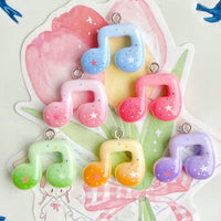 Macaron Musical Note Resin Charms for DIY Jewelry and Keychains