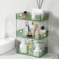 Multi-layer PET Desktop Storage Rack with Wheels for Cosmetics and Sundries