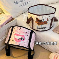 Cartoon Foldable Foot Bath Bucket Portable Insulated Foot Soaking Tub for Travel and Dormitory