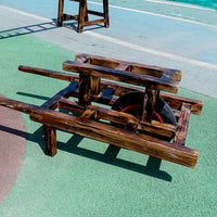Outdoor Wooden Play Cart and Climbing Ladder Set