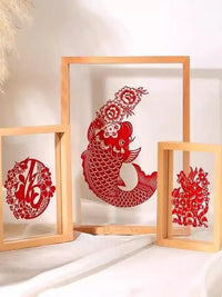 Double-Sided Glass Picture Frame for Paper Cuttings and Art Display