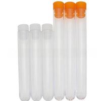 Clear Plastic Needle Storage Tube with Orange Cap, 13x110mm