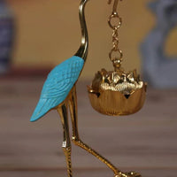 Auspicious Cloud Red-Top Crane Incense Burner Hanging Censer for Indoor Home Decor