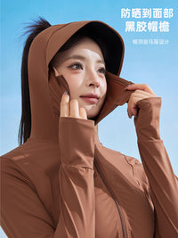 Women's UPF100+ Ice Feel Sun Protection Hoodie Jacket for Outdoor Activities