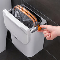 Wall-Mounted Bathroom Trash Can with Lid - Large Capacity Kitchen Waste Bin