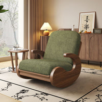Chinese Style Solid Wood Rocking Chair Single Lounge Sofa for Balcony Garden