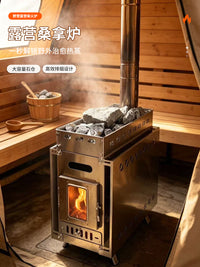 Metal Outdoor Sauna Heater, Wood Combustion versatile-Combustible Camping heater for Hot Tent Heating