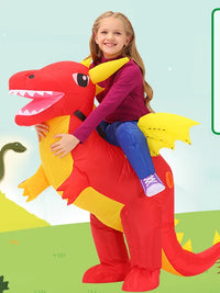 Inflatable Dinosaur Rider Costume for Kids and Adults - Halloween & Performance Outfit