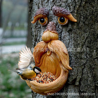 Tree Monster Bird Feeder Outdoor Garden Decoration Unique Resin Craft