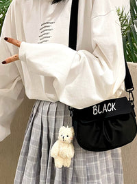 Canvas Crossbody Bag for Women, Korean Style Small Fresh Cute Shoulder Bag