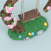 Handmade Resin Rose Swing Ornament for Micro Landscape & Fish Tank Decor