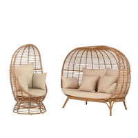 Outdoor Rattan Swing Chair Bird's Nest Hanging Basket for Balcony Garden Patio