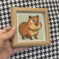 Cartoon Animal Angry Bala Cross Stitch Kit with Frame for Students and Beginners